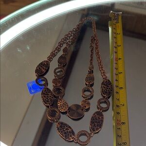 Chic Copper Necklace with Textured Links